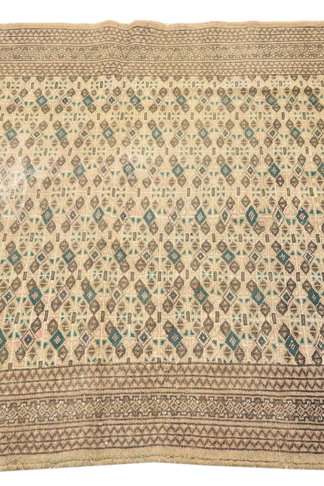 4' 2 x 6' Hand Knotted Ultra Vintage Persian Wool Rug