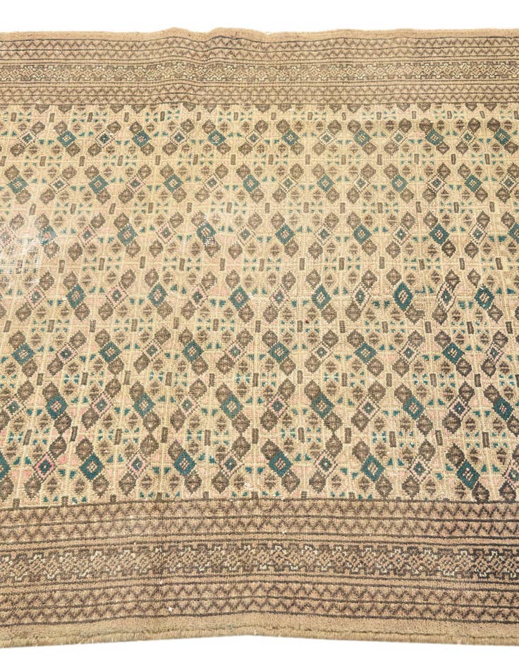 Detail image of 4' 2 x 6'  Hand Knotted Ultra Vintage Persian Wool Rug