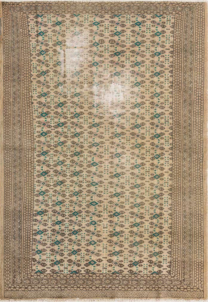 125cm x 185cm Noué main Ultra Vintage Tapis Persan Laine