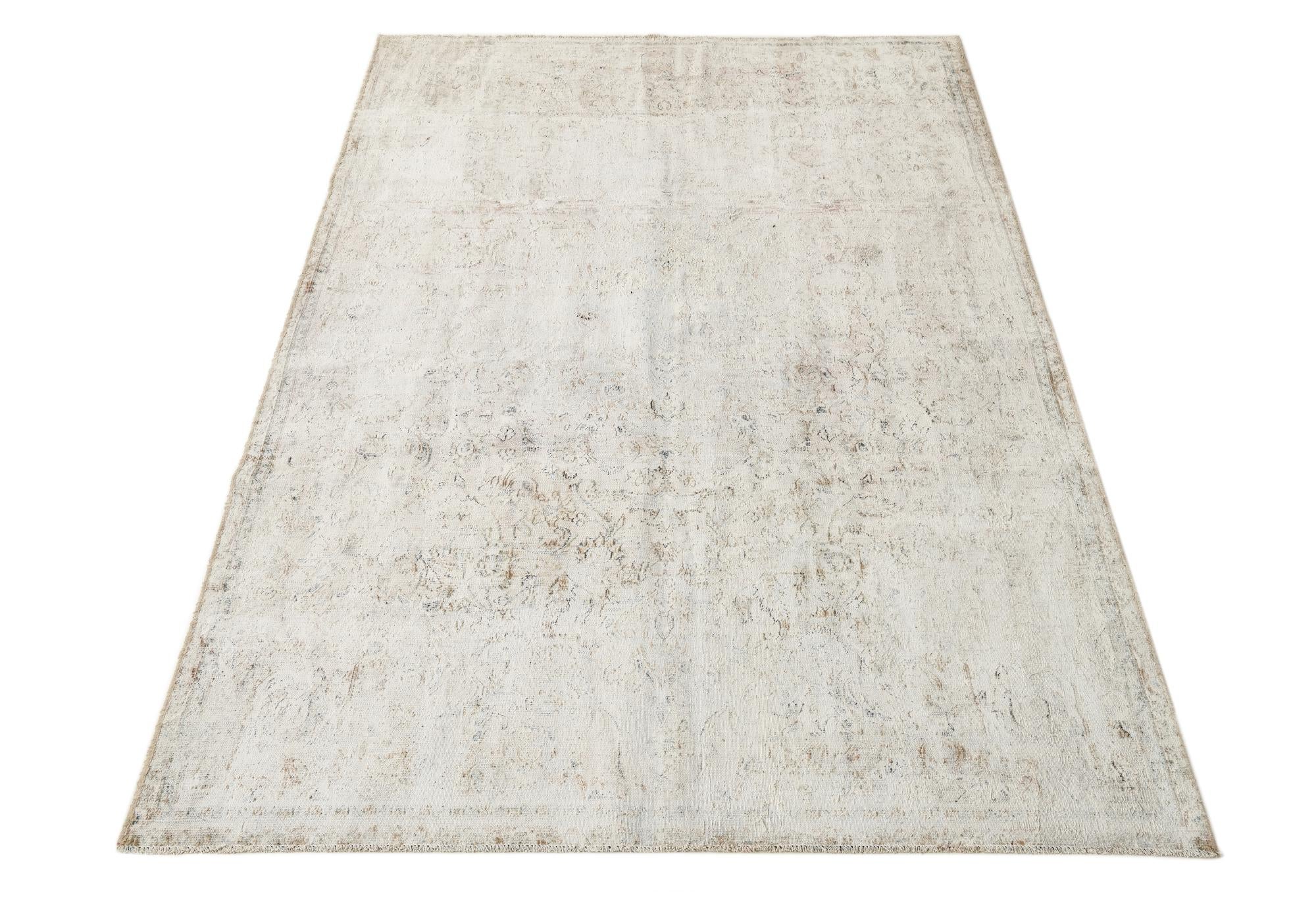 6' 9 x 10' 3 Hand Knotted Ultra Vintage Persian Wool Rug