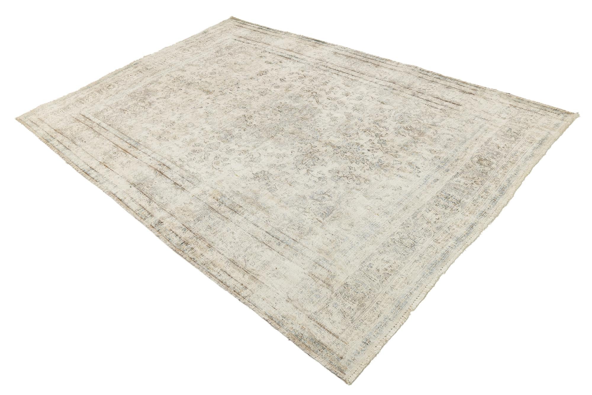 6' 5 x 9' 5 Hand Knotted Ultra Vintage Persian Wool Rug