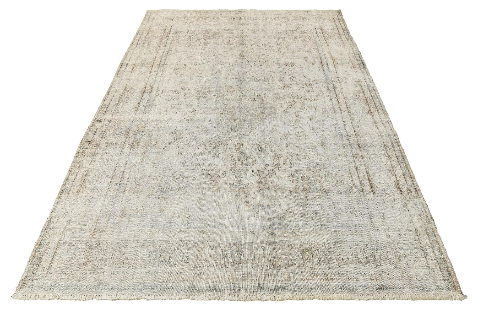 6' 5 x 9' 5 Hand Knotted Ultra Vintage Persian Wool Rug