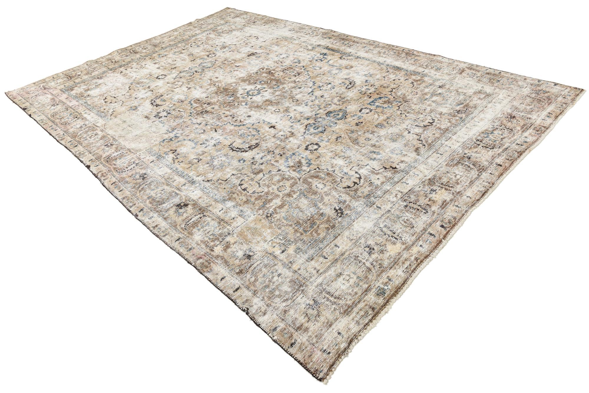 8' 3 x 12' Hand Knotted Ultra Vintage Persian Wool Rug