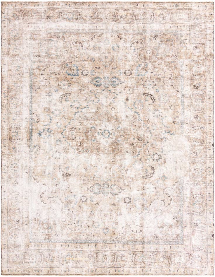 Detail image of 8' 3 x 12' Hand Knotted Ultra Vintage Persian Wool Rug