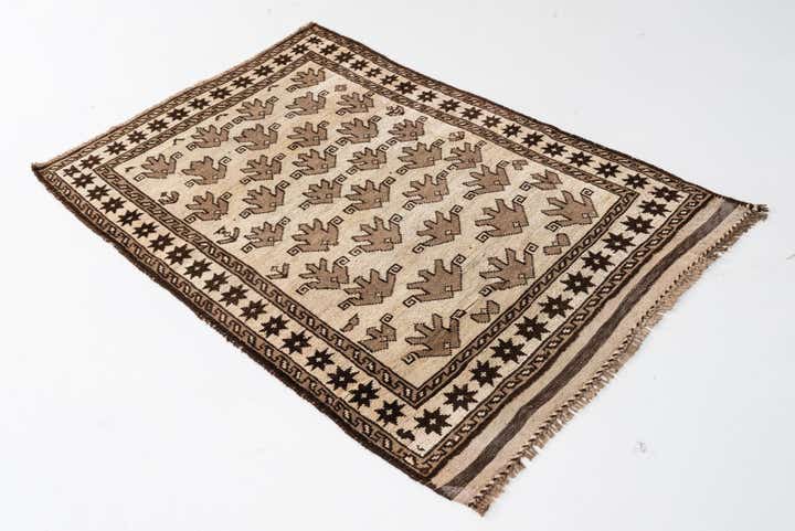 100cm x 150cm anudado a mano Ultra Vintage Alfombra Persa Lana