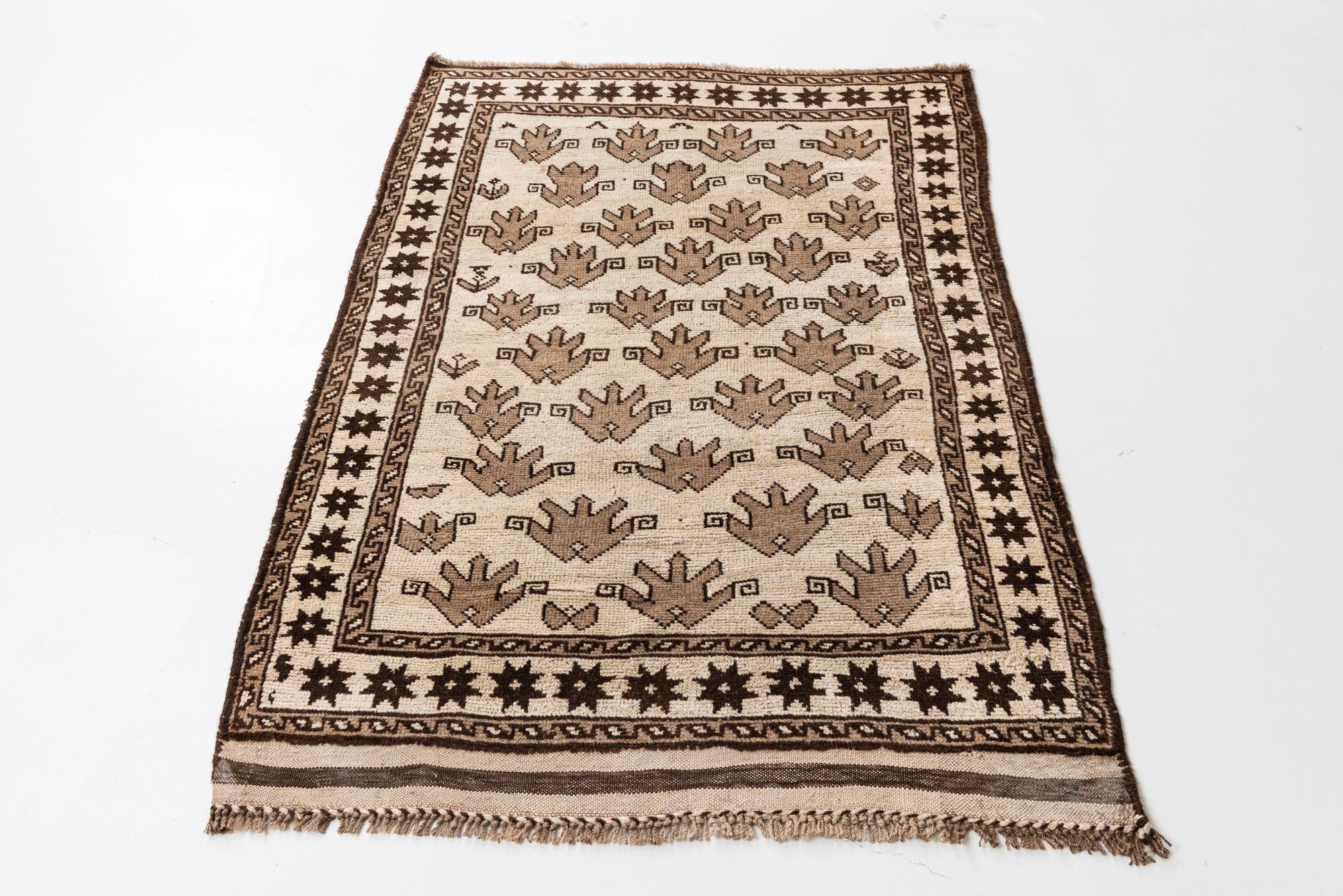 100cm x 150cm anudado a mano Ultra Vintage Alfombra Persa Lana