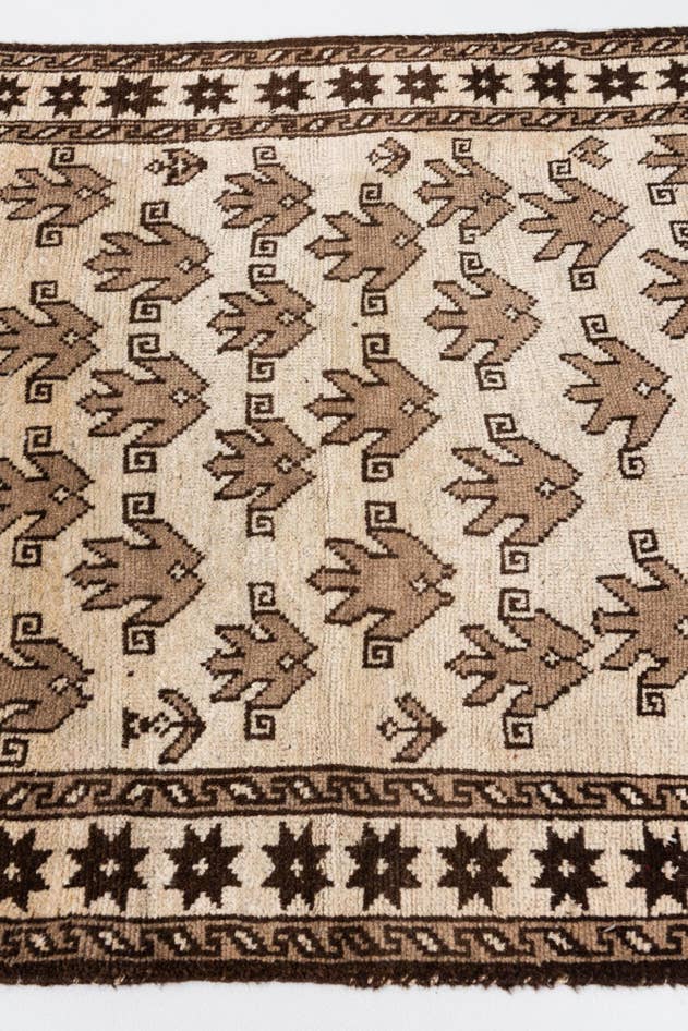 Detail image of 100cm x 150cm anudado a mano Ultra Vintage Alfombra Persa Lana
