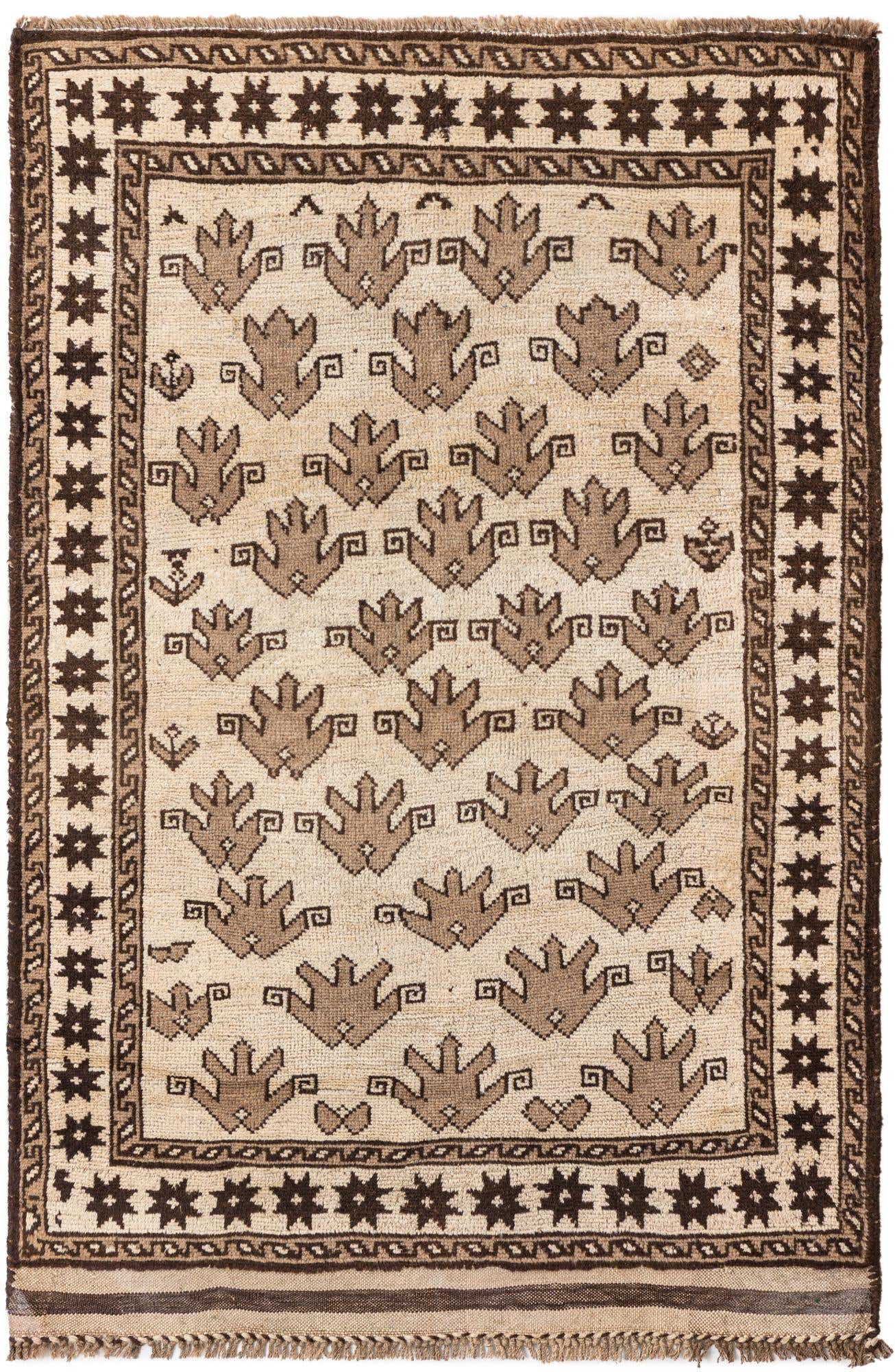 100cm x 150cm anudado a mano Ultra Vintage Alfombra Persa Lana