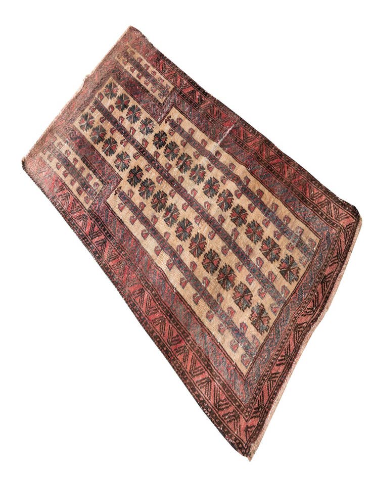 Detail image of 2' 5 x 4' 4  Hand Knotted Ultra Vintage Persian Wool Rug