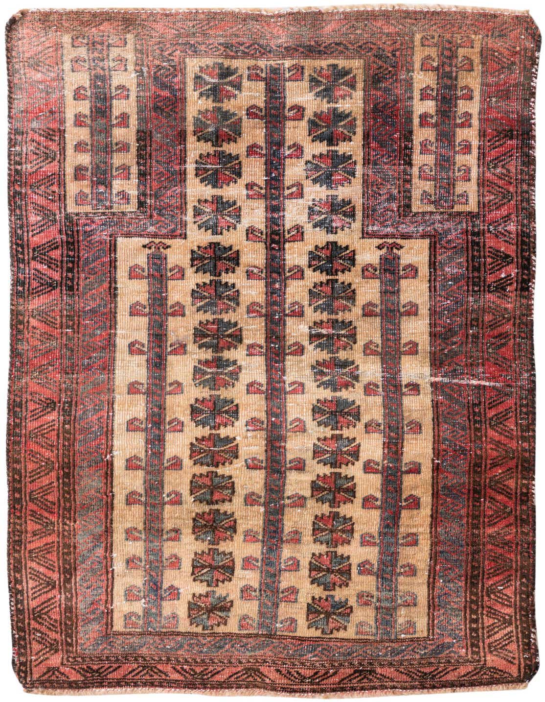 Primary image 2' 5 x 4' 4  Hand Knotted Ultra Vintage Persian Wool Rug