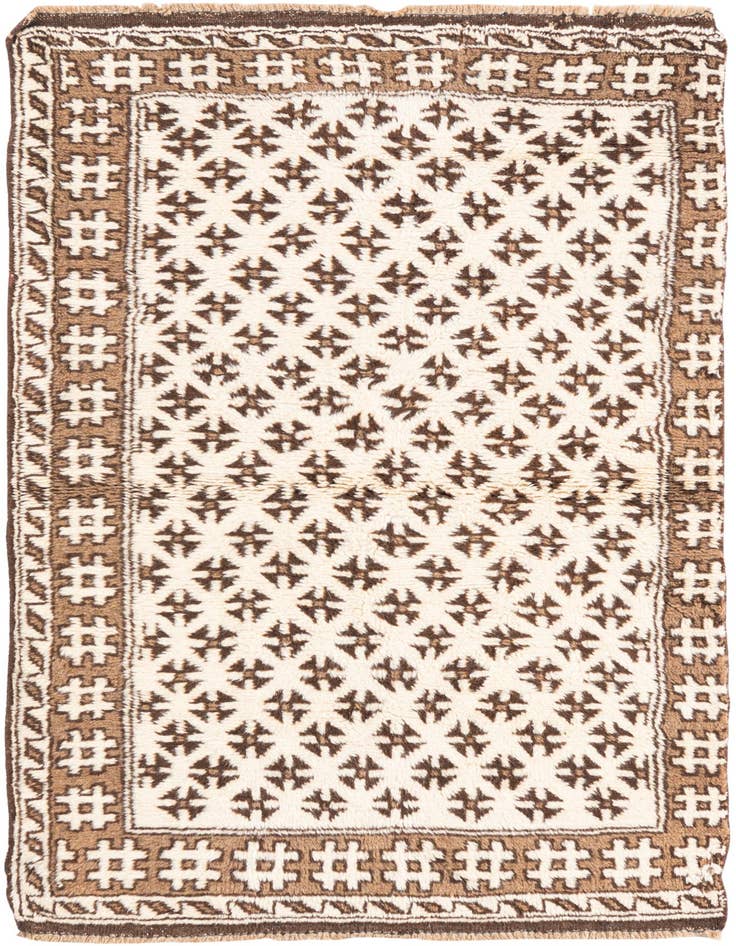 Detail image of 3' 3 x 4' 9 Hand Knotted Ultra Vintage Persian Wool Rug