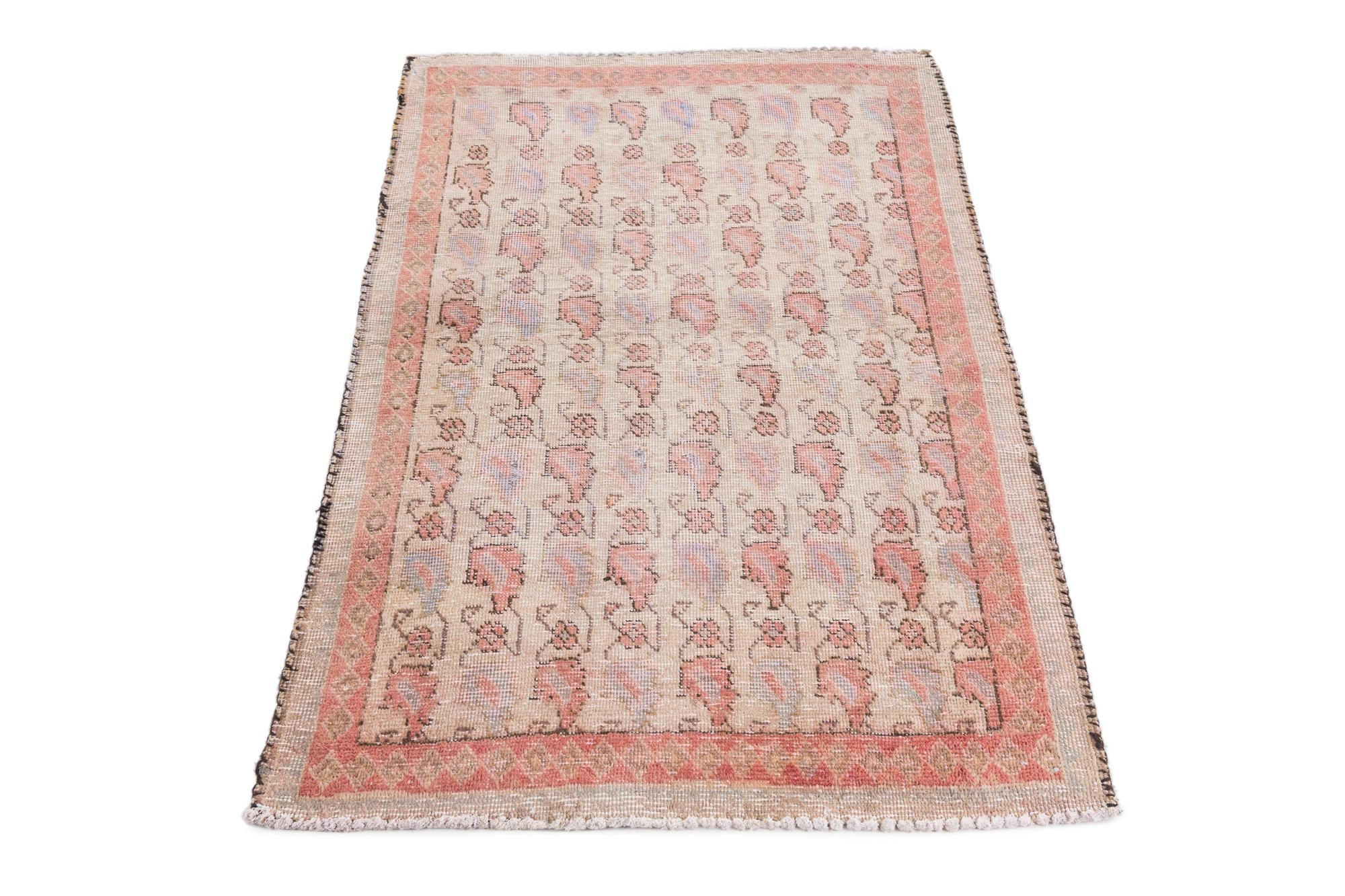 3' 1 x 4' 10 Hand Knotted Ultra Vintage Persian Wool Rug