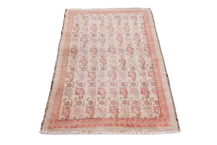 Detail image of 3' 1 x 4' 10 Hand Knotted Ultra Vintage Persian Wool Rug