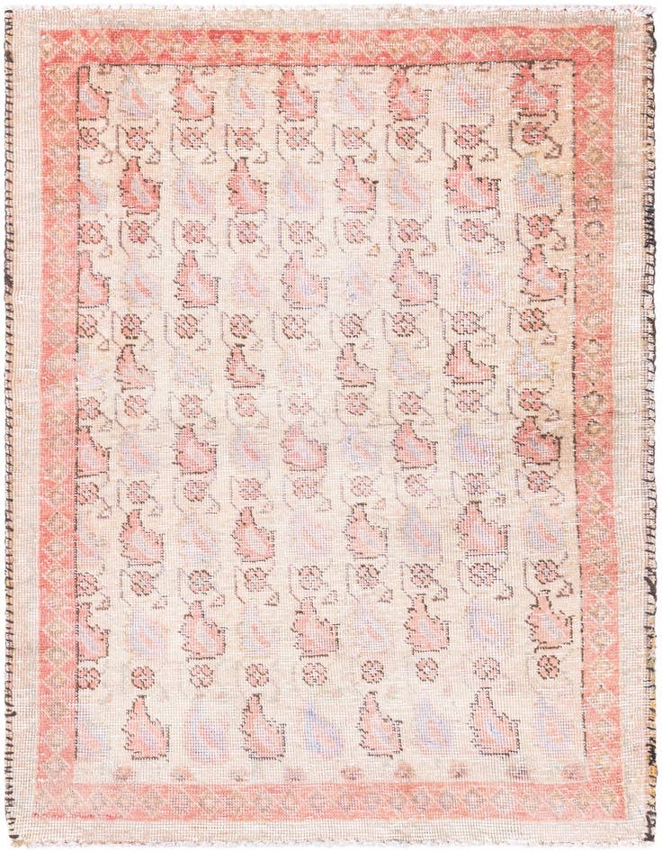 Detail image of 3' 1 x 4' 10 Hand Knotted Ultra Vintage Persian Wool Rug