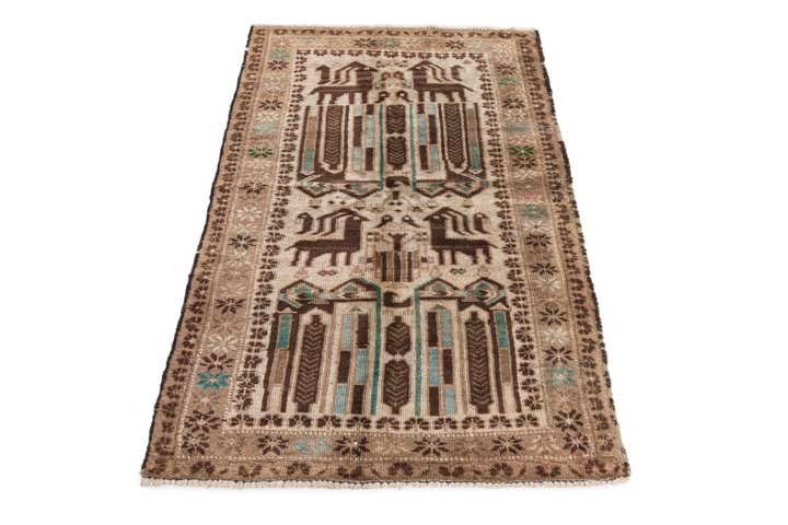 2' 7 x 4' 4 Hand Knotted Ultra Vintage Persian Wool Rug
