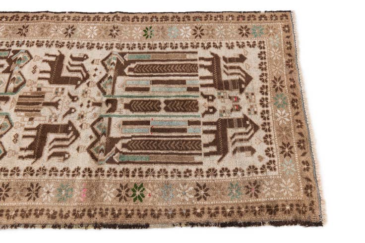 Detail image of 2' 7 x 4' 4 Hand Knotted Ultra Vintage Persian Wool Rug