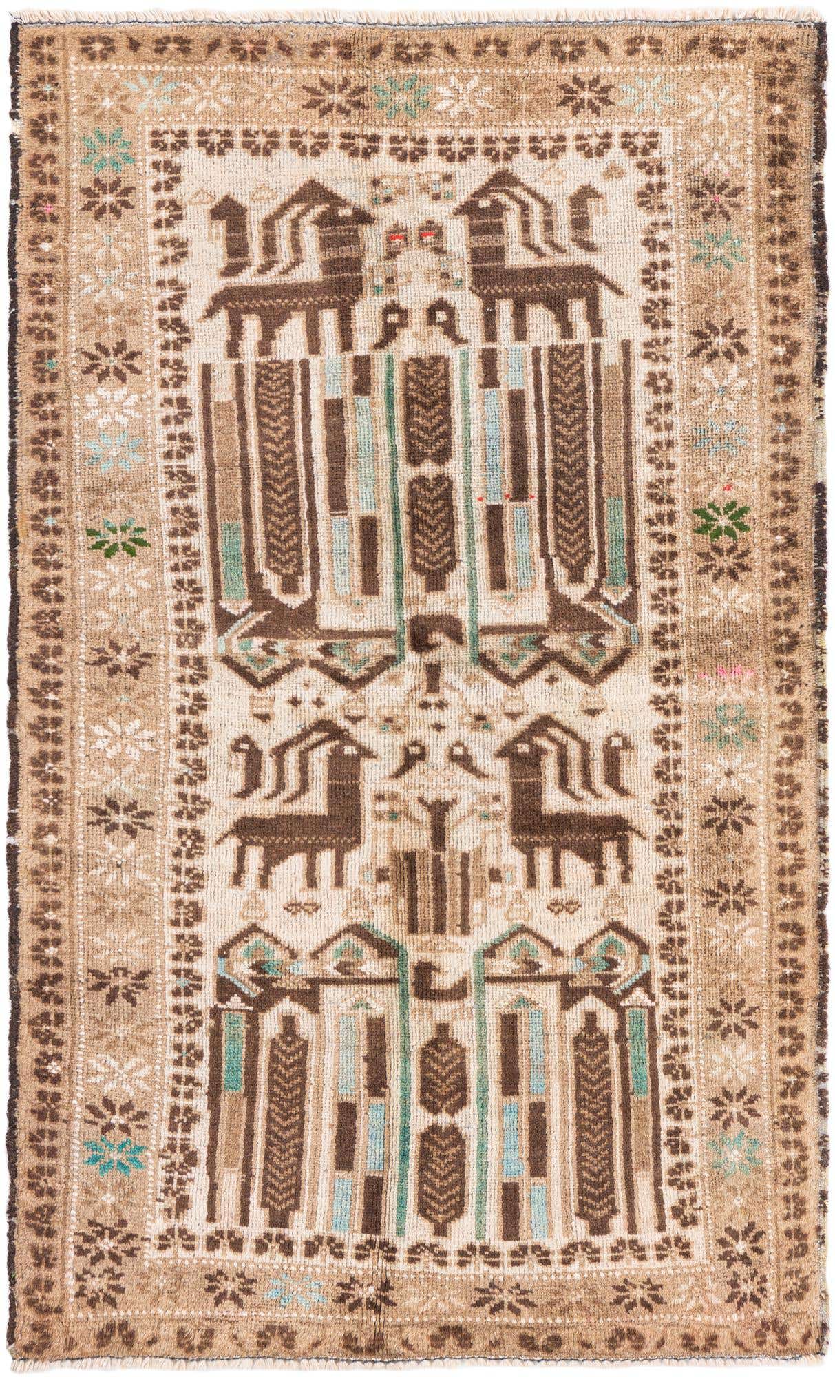 2' 7 x 4' 4 Hand Knotted Ultra Vintage Persian Wool Rug