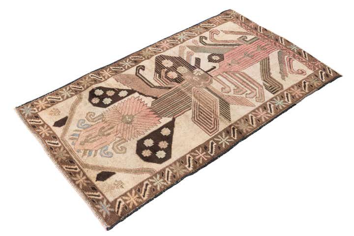 2' 10 x 4' 9 Hand Knotted Ultra Vintage Persian Wool Rug