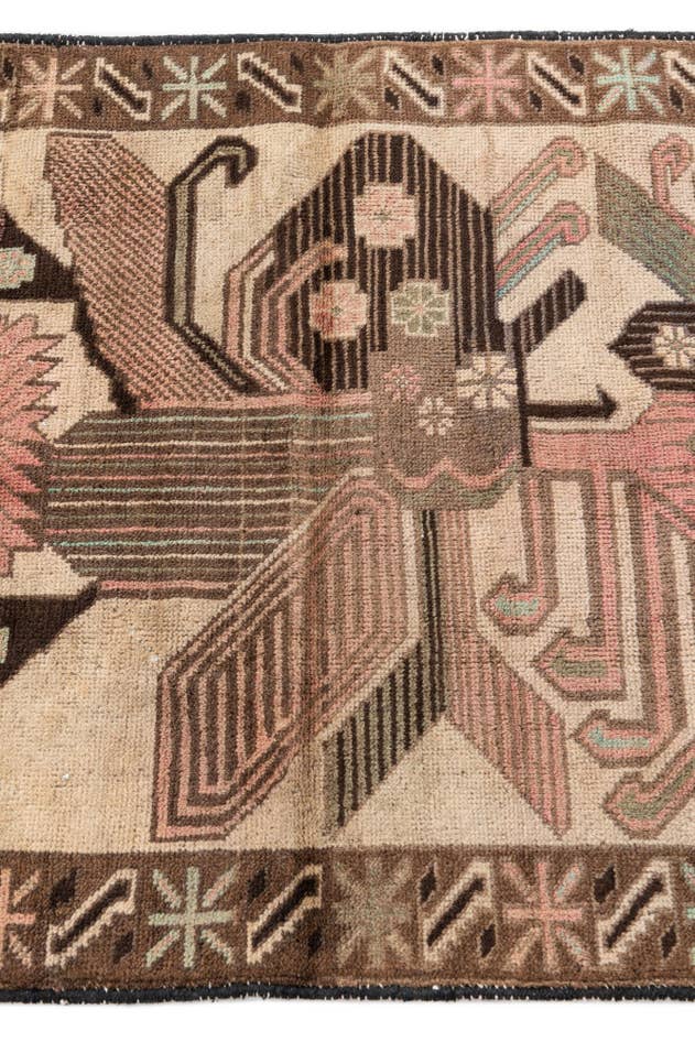 Detail image of 2' 10 x 4' 9 Hand Knotted Ultra Vintage Persian Wool Rug