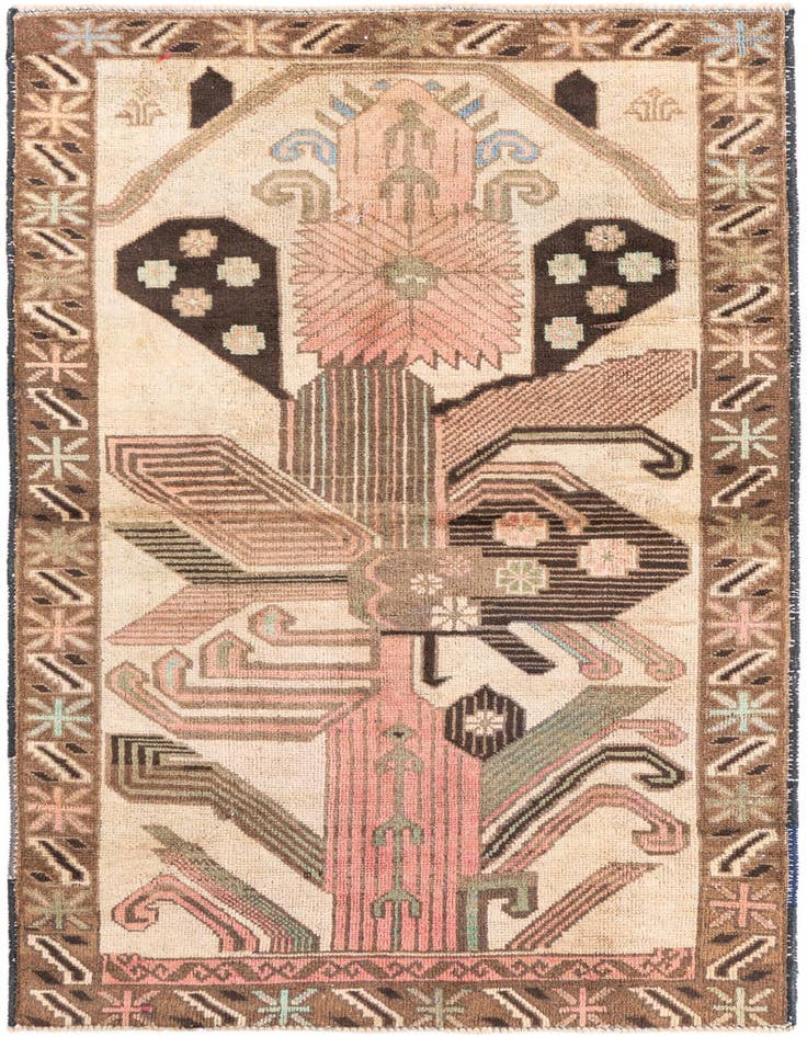 Detail image of 2' 10 x 4' 9 Hand Knotted Ultra Vintage Persian Wool Rug