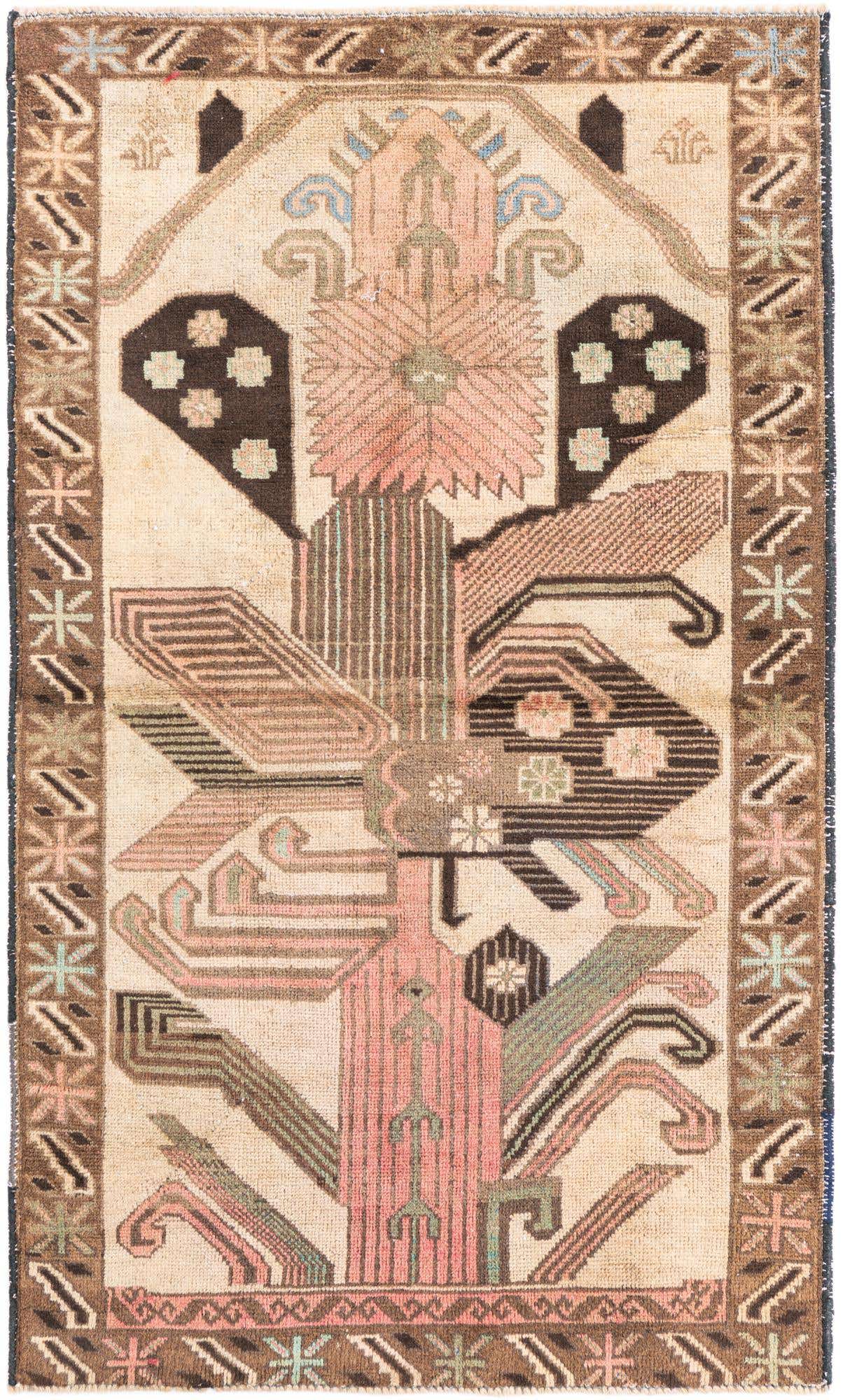 2' 10 x 4' 9 Hand Knotted Ultra Vintage Persian Wool Rug