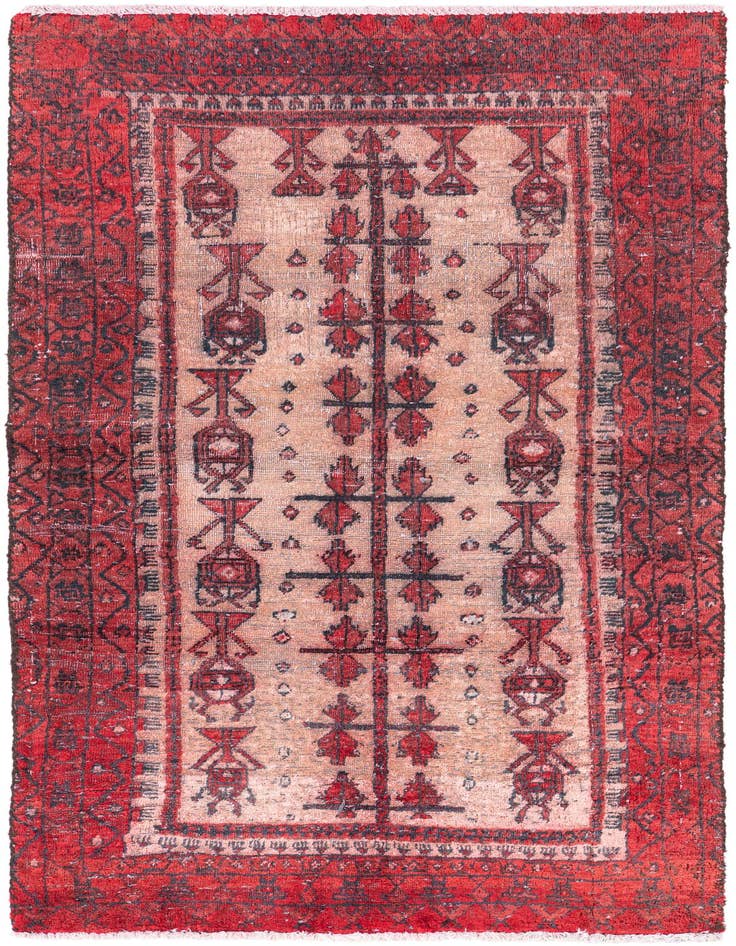 Detail image of 2' 9 x 5' 1 Hand Knotted Ultra Vintage Persian Wool Rug
