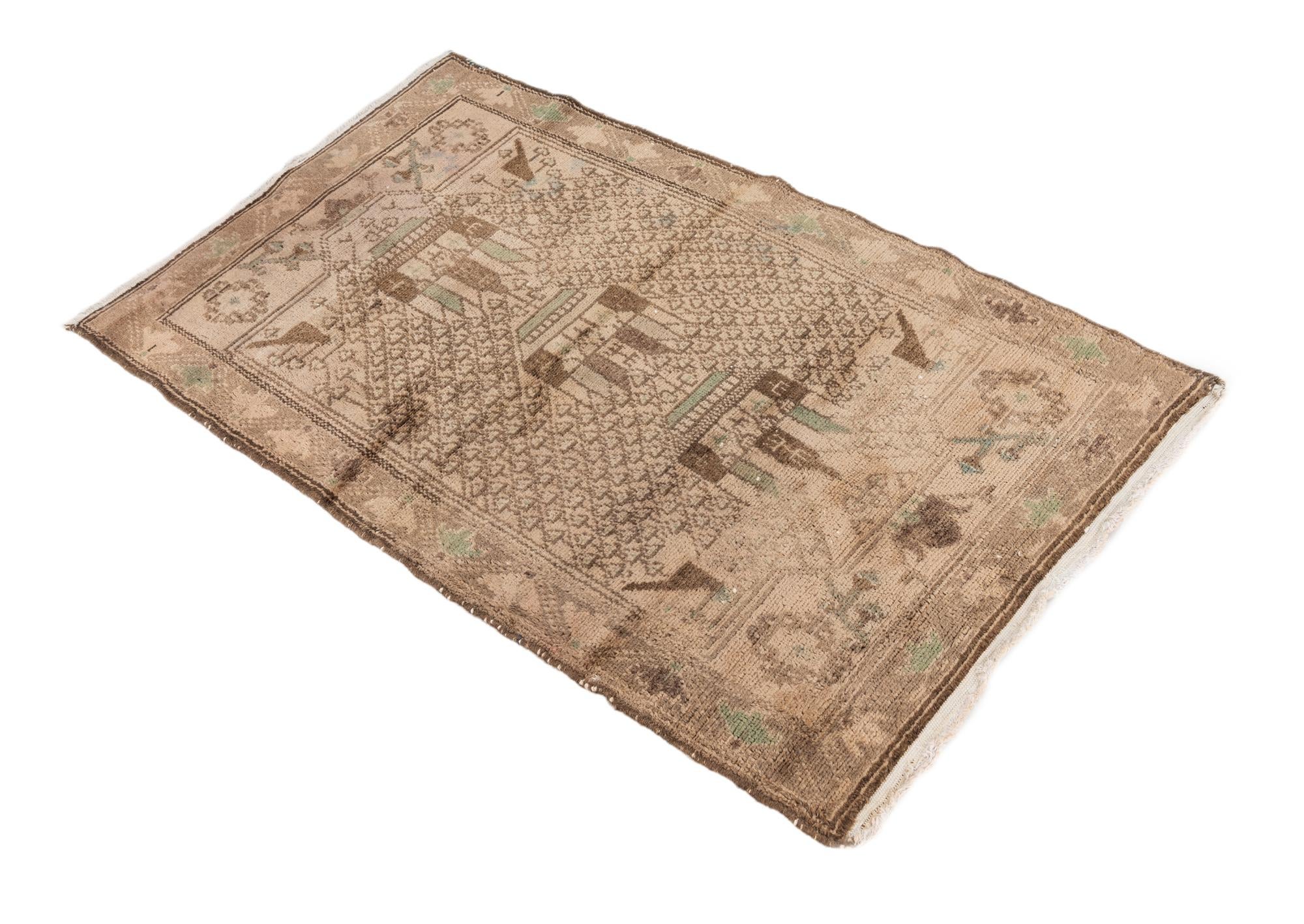 75cm x 125cm anudado a mano Ultra Vintage Alfombra Persa Lana