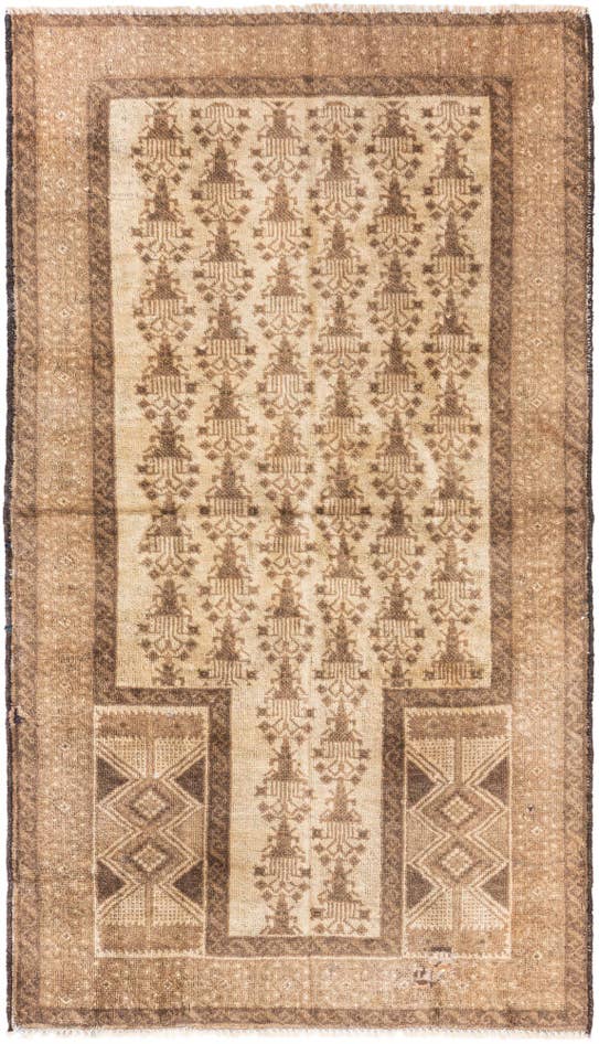 Detail image of 2' 8 x 4' 9 Hand Knotted Ultra Vintage Persian Wool Rug