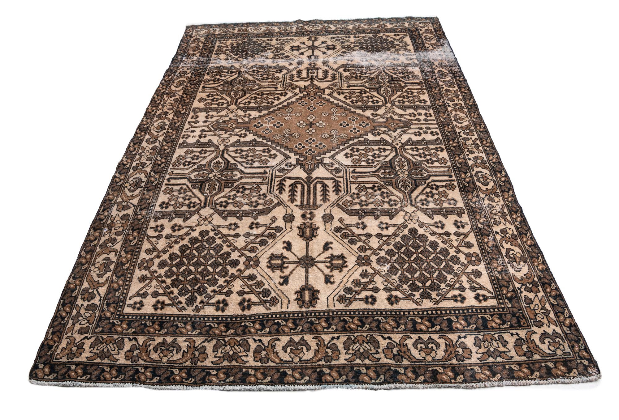 6' 6 x 9' 4 Hand Knotted Ultra Vintage Persian Wool Rug