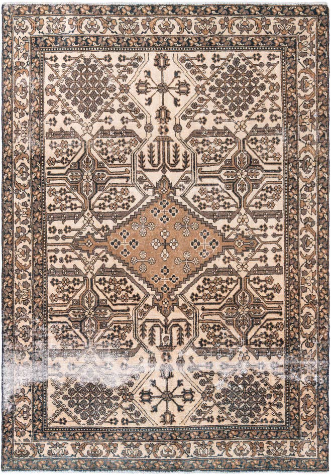 Detail image of 6' 6 x 9' 4 Hand Knotted Ultra Vintage Persian Wool Rug