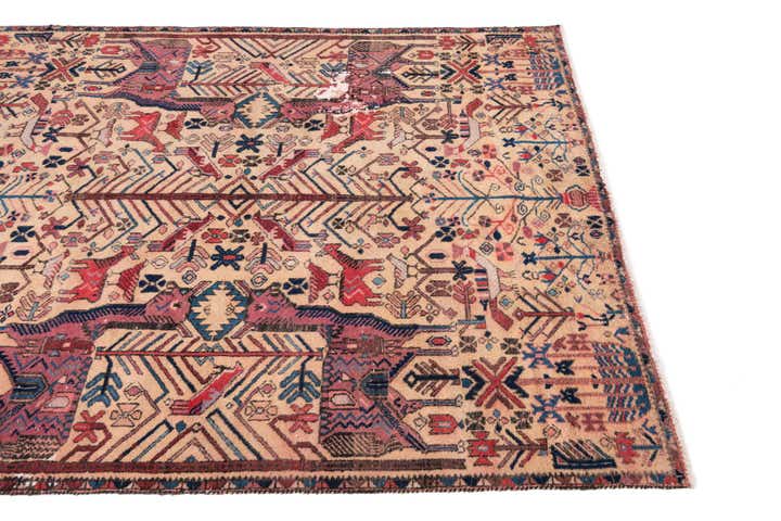 4' 7 x 6' Hand Knotted Ultra Vintage Persian Wool Rug