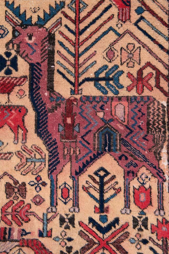4' 7 x 6' Hand Knotted Ultra Vintage Persian Wool Rug