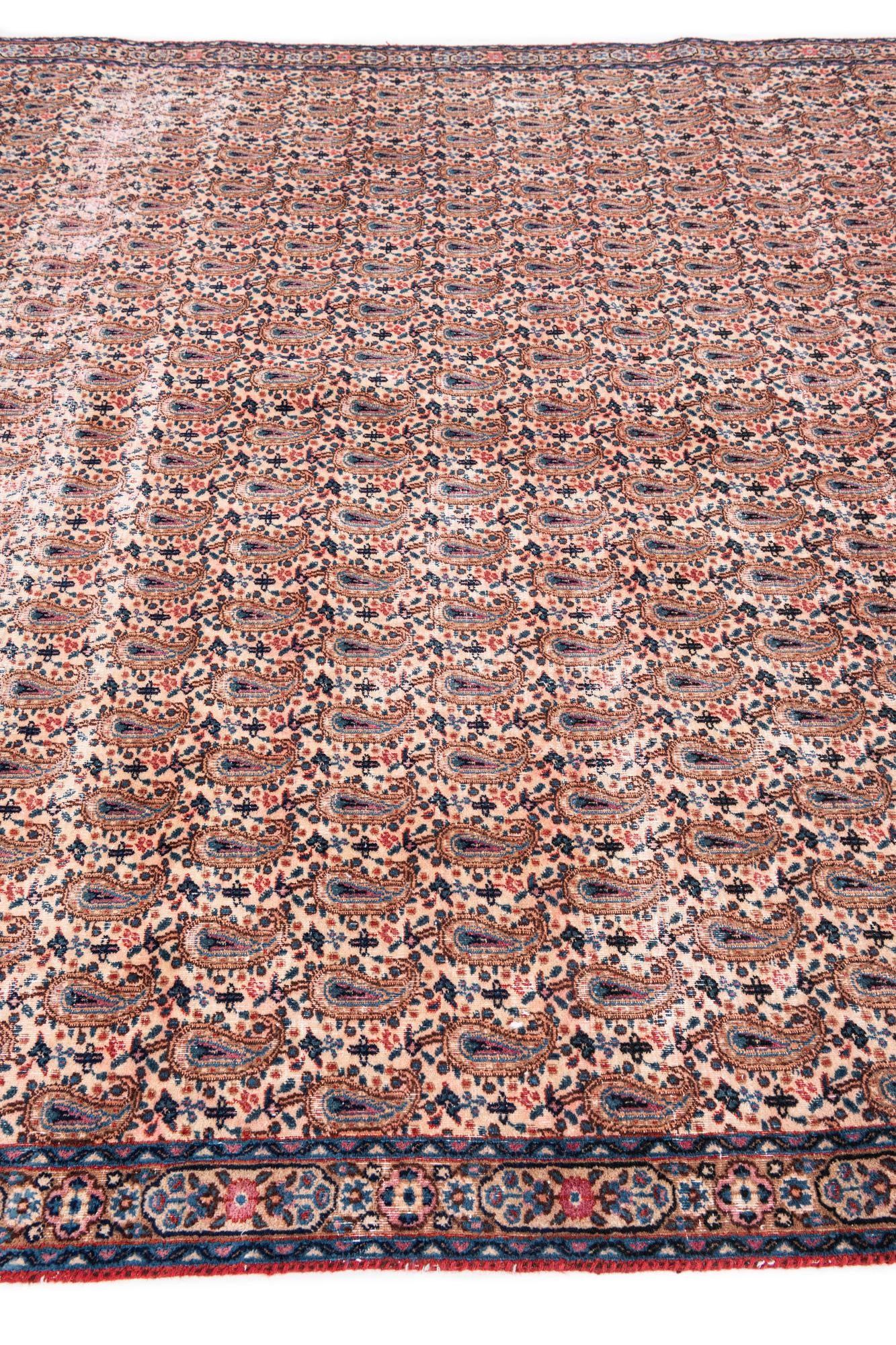 6' 9 x 9' 9 Hand Knotted Ultra Vintage Persian Wool Rug
