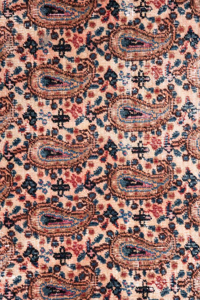 6' 9 x 9' 9 Hand Knotted Ultra Vintage Persian Wool Rug