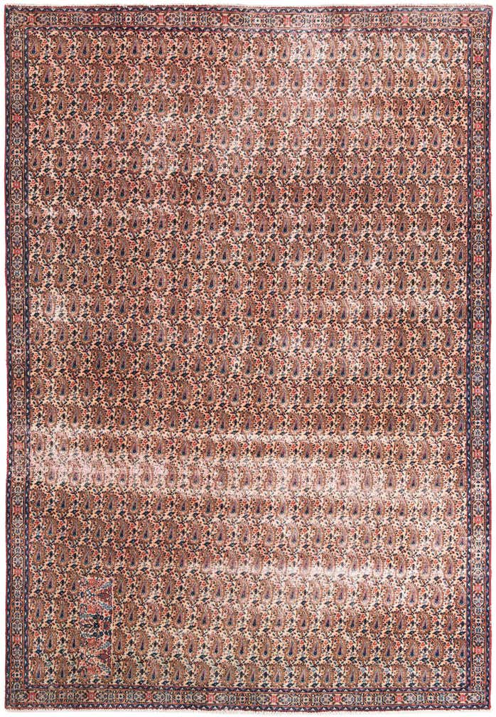 6' 9 x 9' 9 Hand Knotted Ultra Vintage Persian Wool Rug