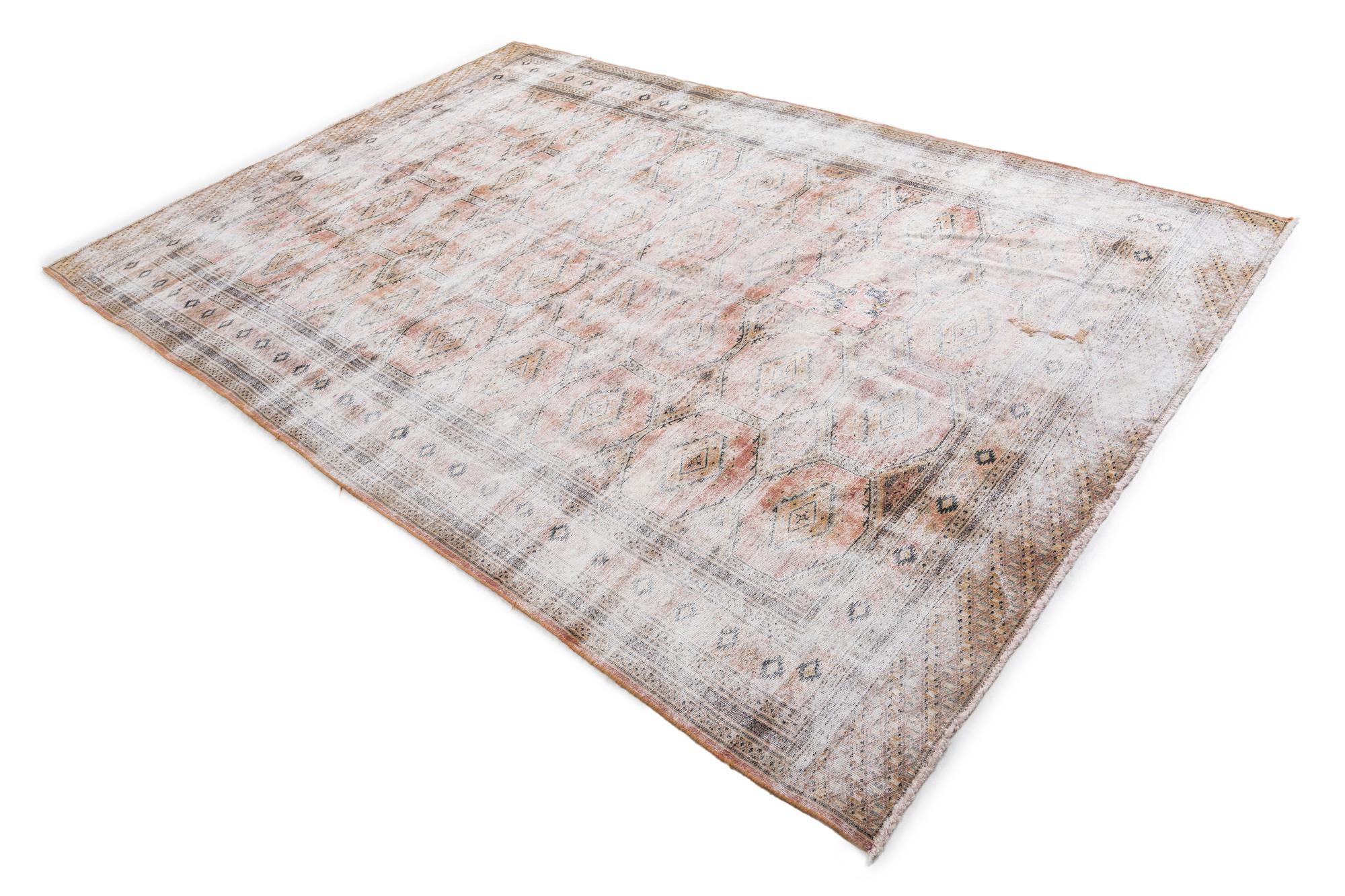 6' 2 x 9' 1 Hand Knotted Ultra Vintage Persian Wool Rug