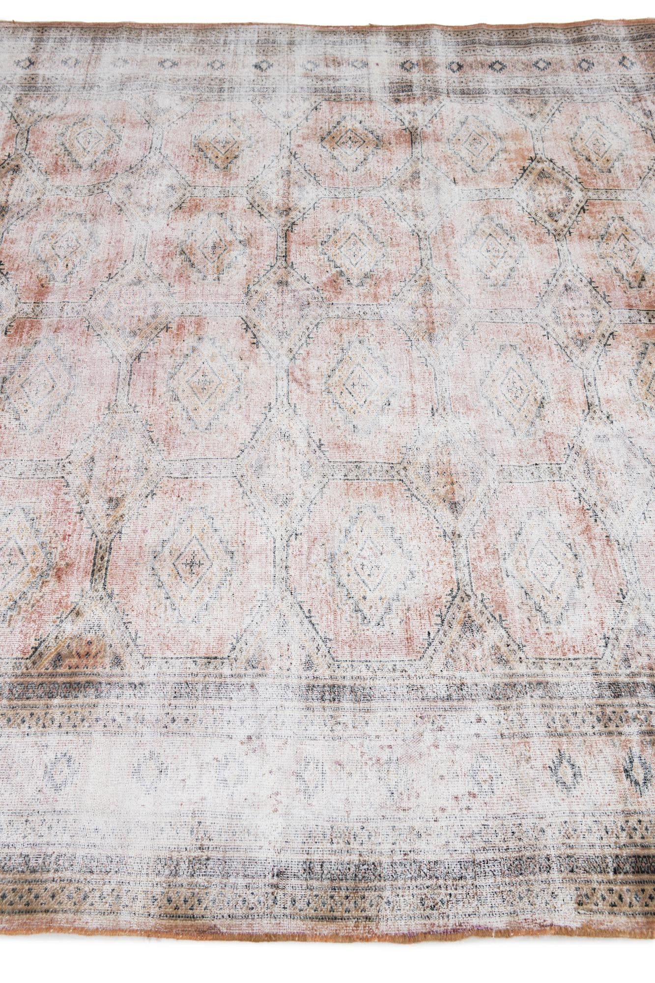 6' 2 x 9' 1 Hand Knotted Ultra Vintage Persian Wool Rug