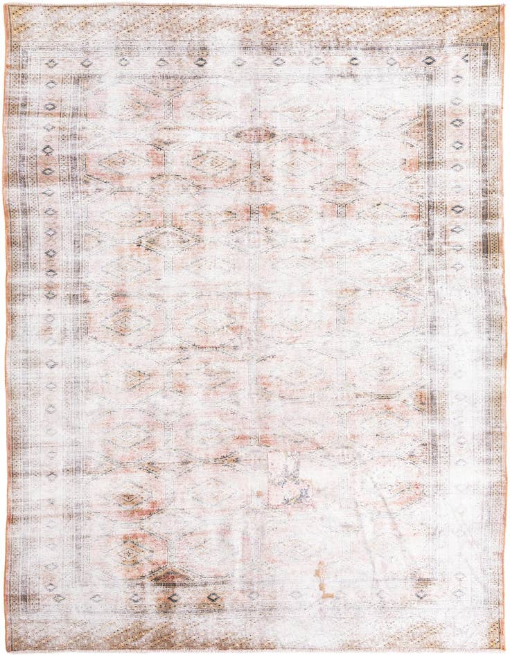 Detail image of 6' 2 x 9' 1 Hand Knotted Ultra Vintage Persian Wool Rug
