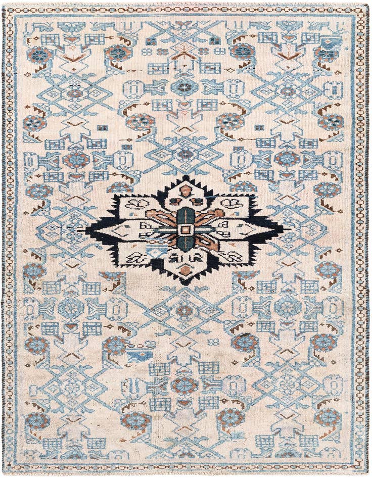Detail image of 3' 2 x 5' 8 Hand Knotted Ultra Vintage Persian Wool Rug