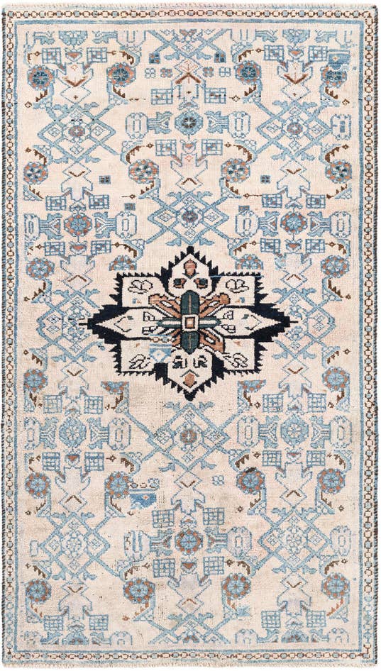 Detail image of 3' 2 x 5' 8 Hand Knotted Ultra Vintage Persian Wool Rug