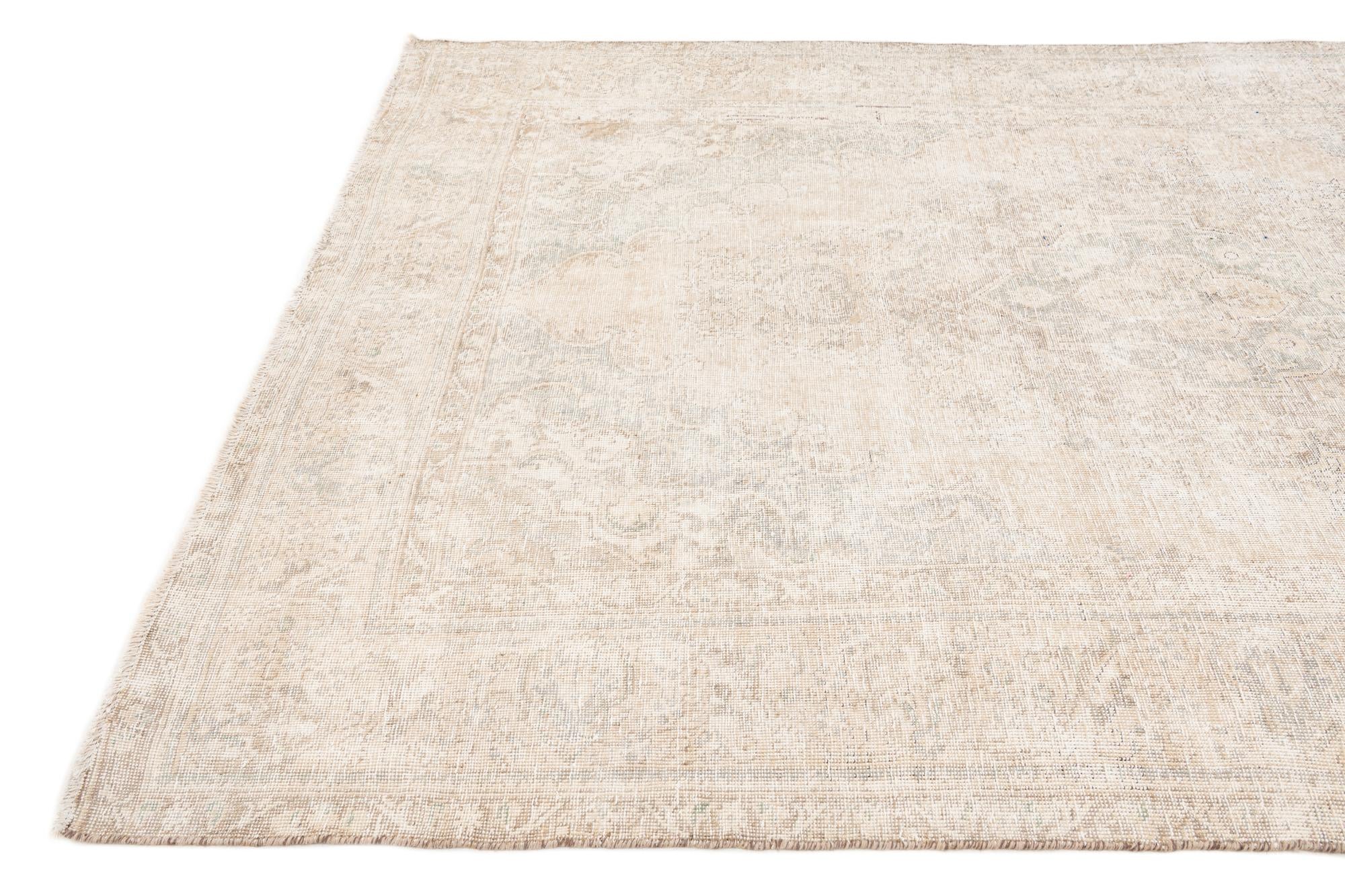 6' 3 x 9' 4 Hand Knotted Ultra Vintage Persian Wool Rug
