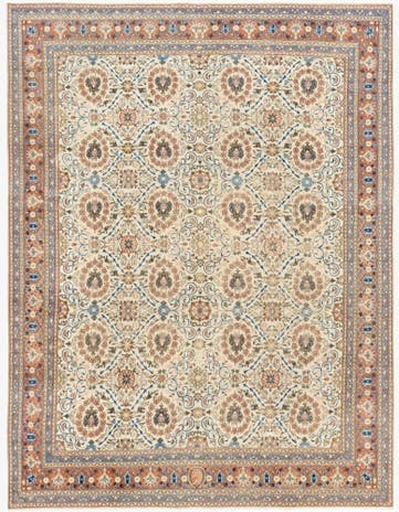 9' 10 x 13' Hand Knotted Ultra Vintage Persian Wool Rug