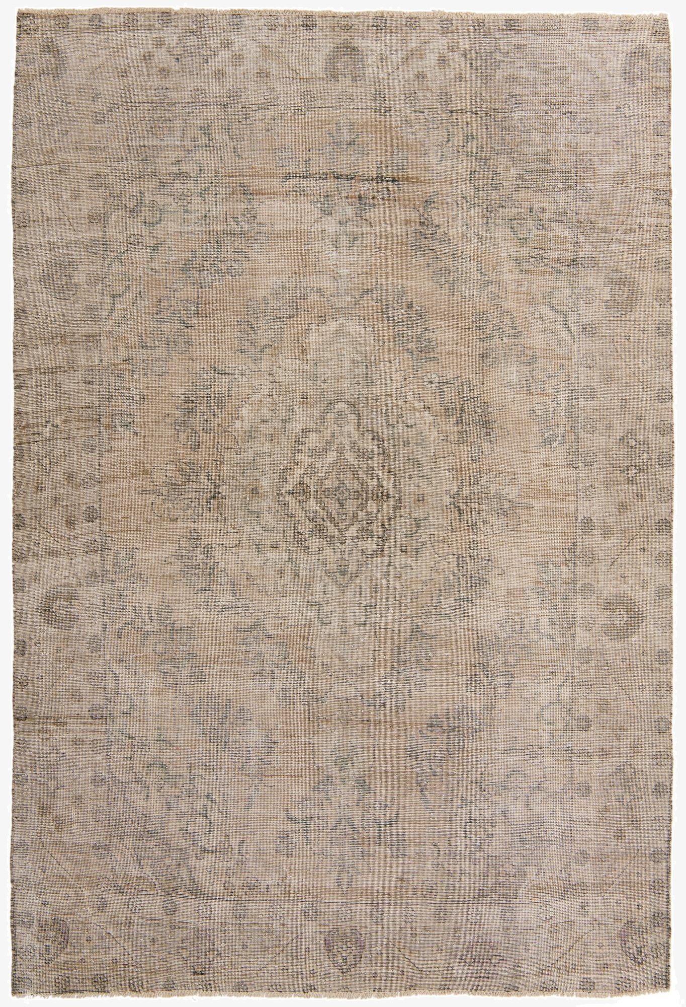 6' 4 x 9' 5  Hand Knotted Ultra Vintage Persian Wool Rug