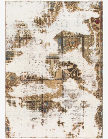 4' 5 x 6' 2 Hand Knotted Ultra Vintage Persian Wool Rug