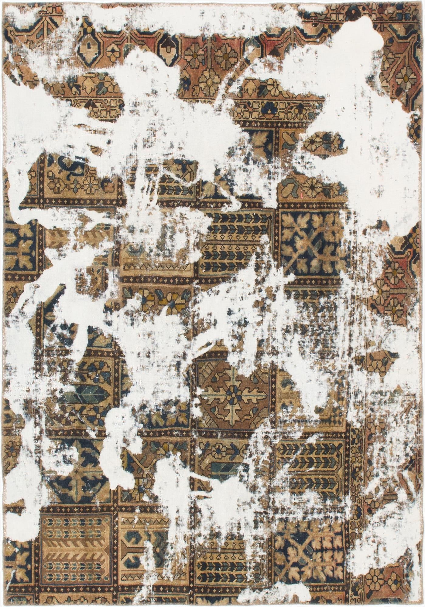 5' 4 x 7' 8  Hand Knotted Ultra Vintage Persian Wool Rug