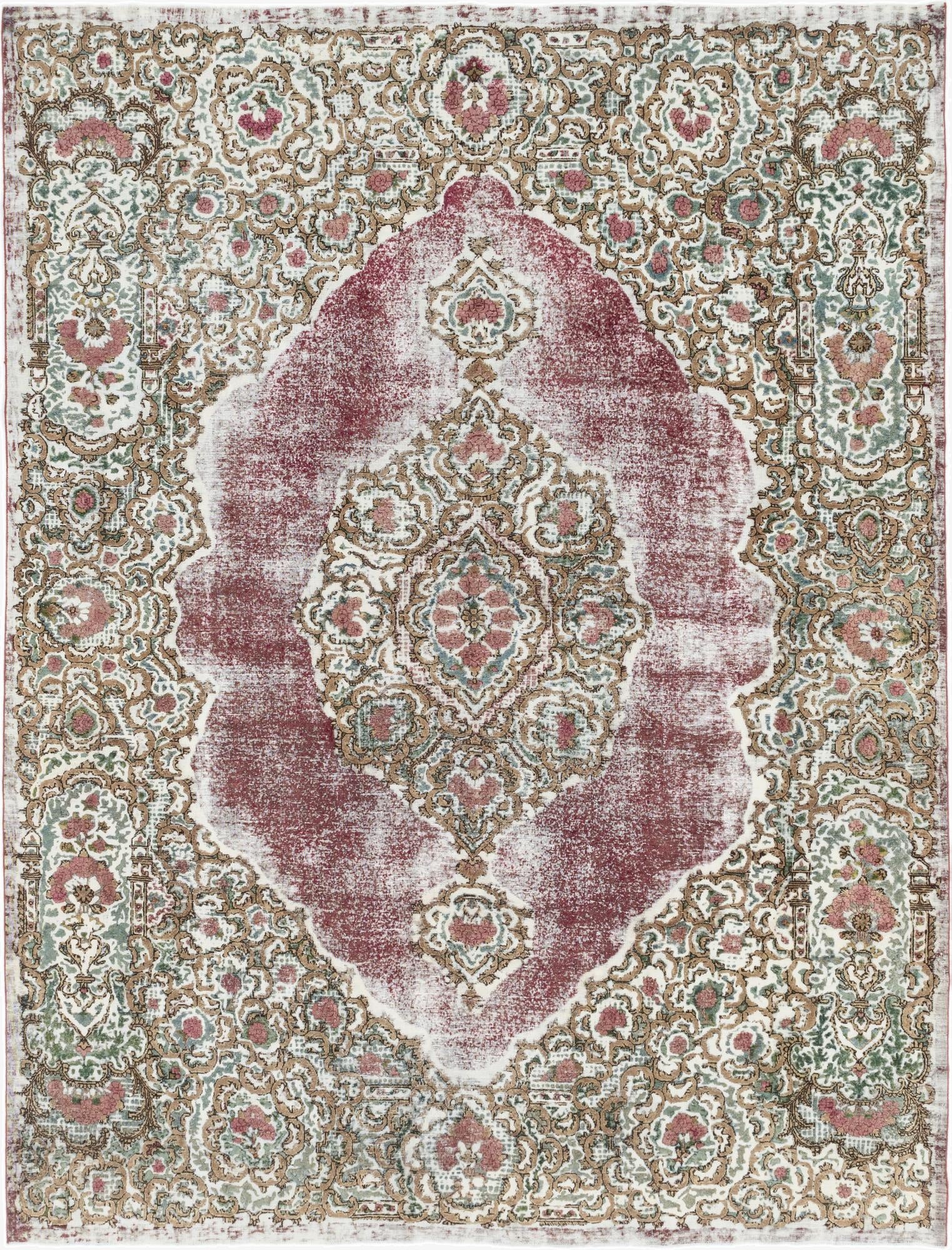 9' 10 x 12' 7  Hand Knotted Ultra Vintage Persian Wool Rug