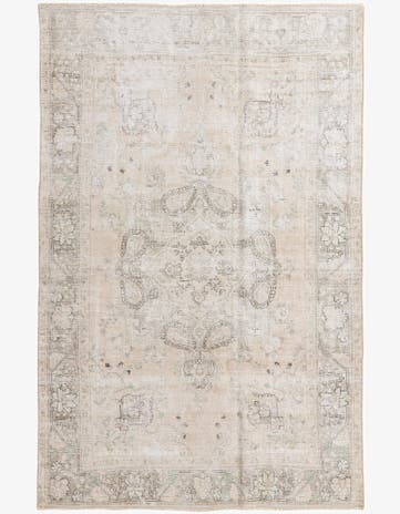 6' x 9' 6 Hand Knotted Ultra Vintage Persian Wool Rug