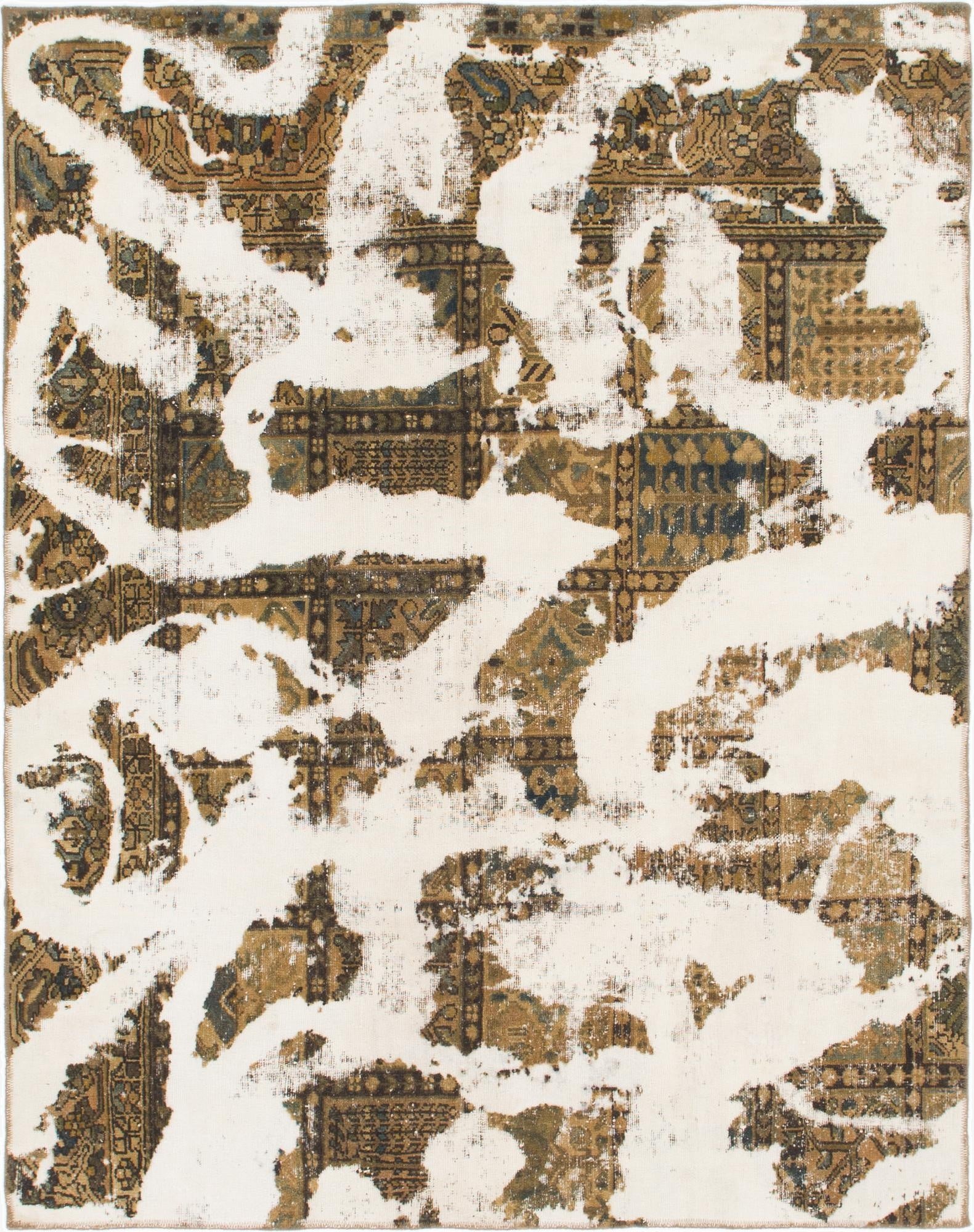 6' x 7' 6  Hand Knotted Ultra Vintage Persian Wool Rug