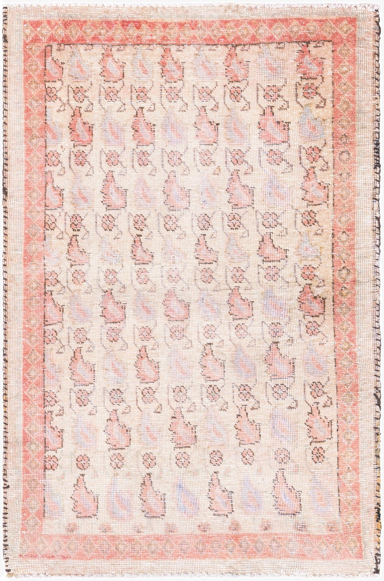 3' 1 x 4' 10  Hand Knotted Ultra Vintage Persian Wool Rug