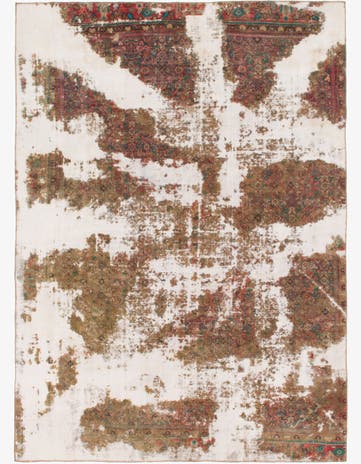 8' 9 x 12' Hand Knotted Ultra Vintage Persian Wool Rug